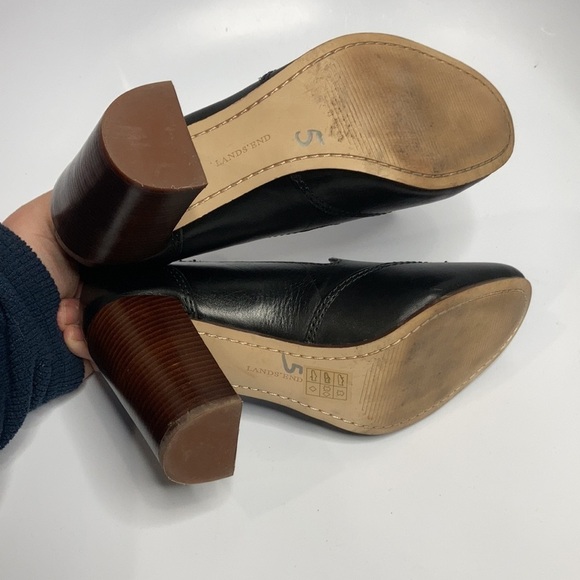 Lands End black block heel shoes size 7.5 - Picture 7 of 7
